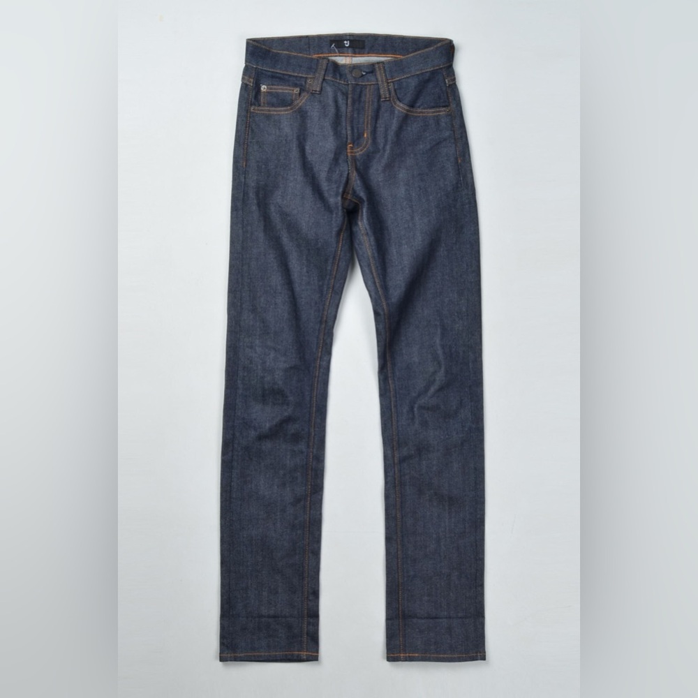Women's Uniqlo X Jil Sander +J Blue Straight Slim Selvedge Denim Jeans Waist 26"